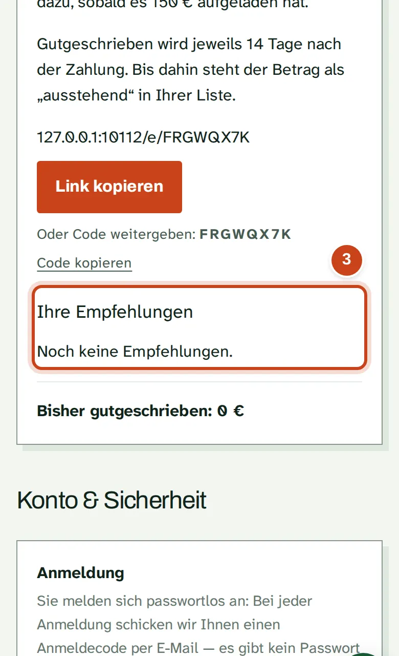 Die Liste Ihrer Empfehlungen