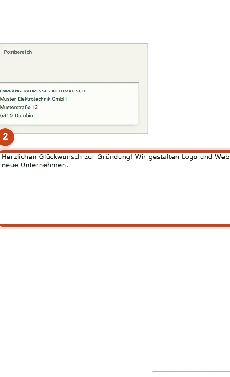 Der Editor mit einem Textblock in Bearbeitung
