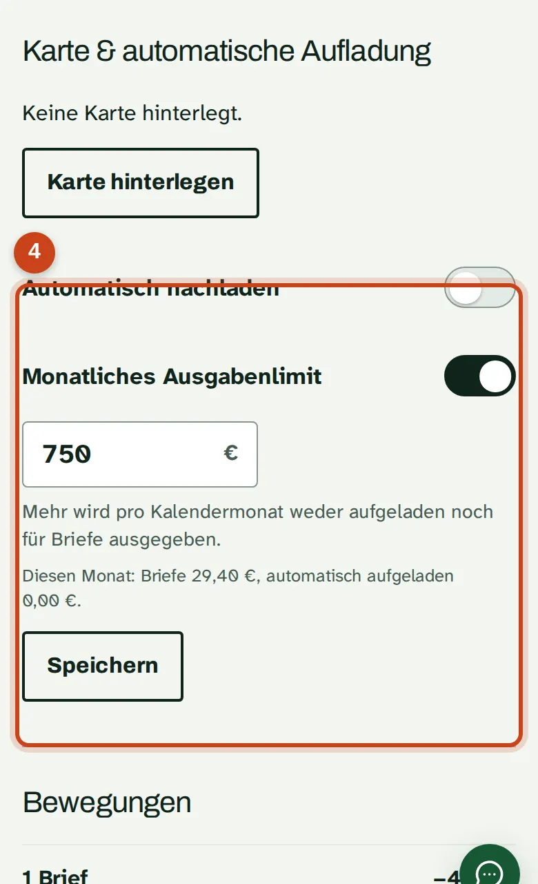 Die Einstellungen für automatisches Nachladen