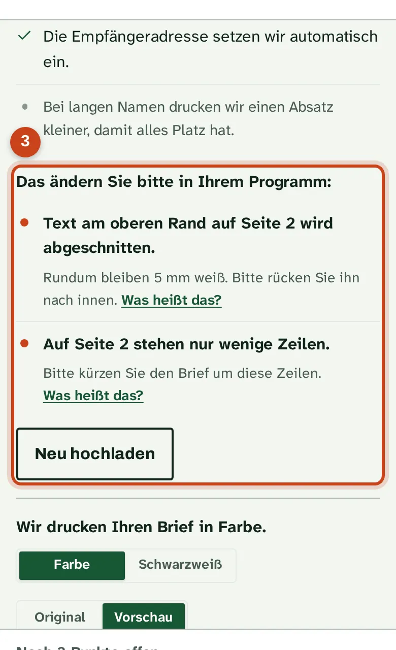 Punkte, die Sie in Ihrem Programm ändern, mit Neu hochladen
